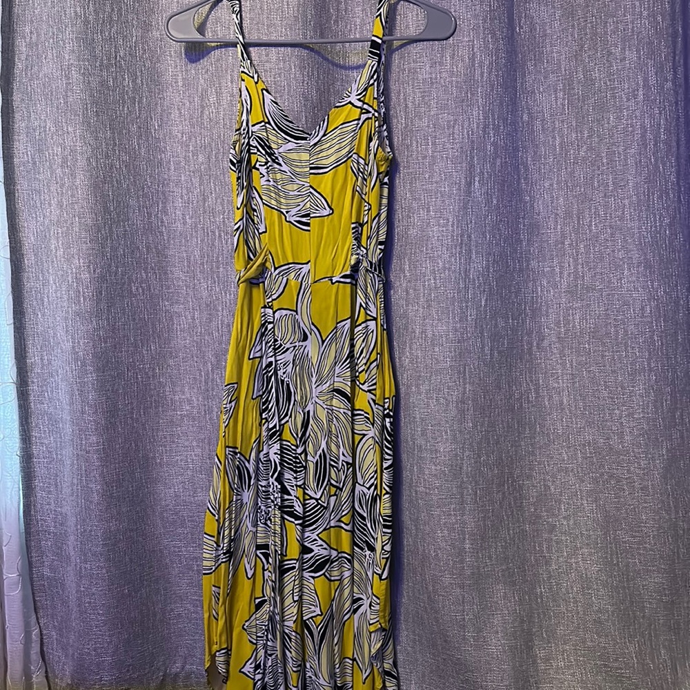 MSK JUMPER YELLOW/BLACK/WHITE FLORAL PRINT SIZE SMALL